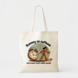 Bolso De Tela Retro Woman with Caffeine and Sarcasm