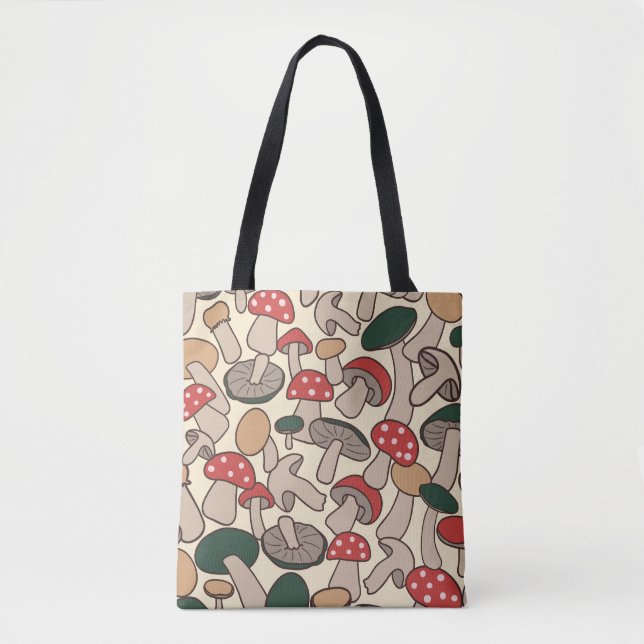 Bolso De Tela Retro Woodland Mushroom Pattern (Anverso)