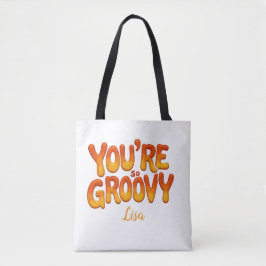 Bolso De Tela Retro You’re So Groovy Personalized Name 70s 