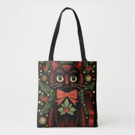 Bolso De Tela RetroXmasCat 