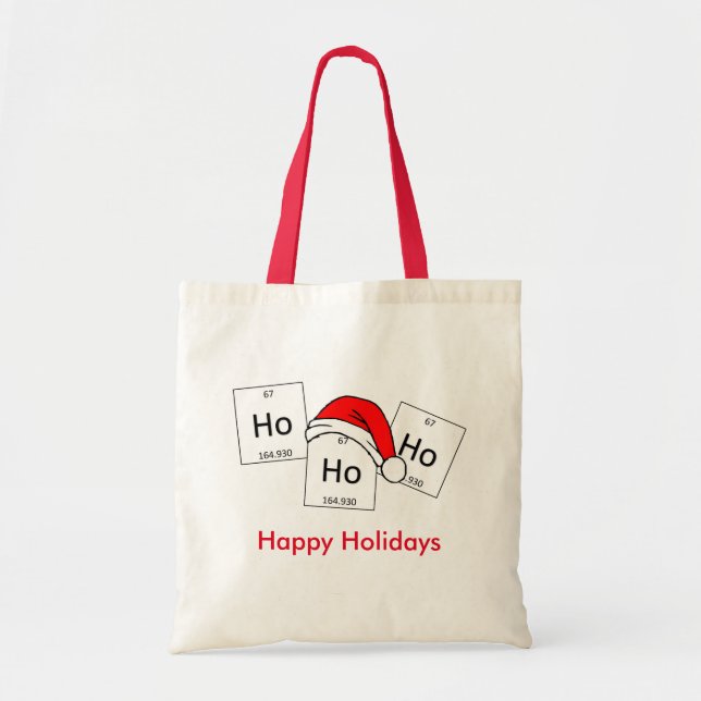 Bolso De Tela Retruécano del navidad del elemento de la química (Frente)