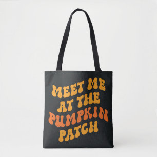Bolso De Tela Reúnete conmigo en el parche de calabaza