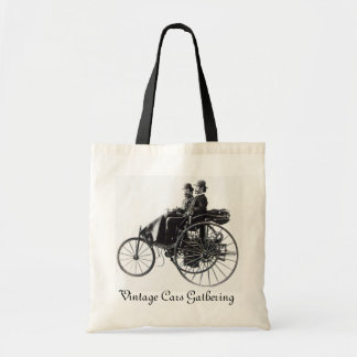 Bolso De Tela Reunión de coches de época , negro y blanco