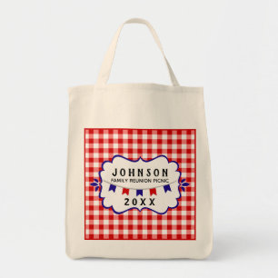 Bolso De Tela Reunión de familia picnic rojo blanco y azul