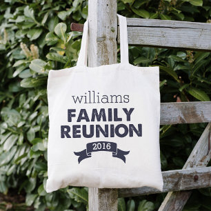 Bolso De Tela Reunión de la familia azul de la marina