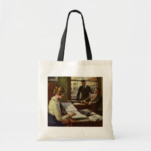 Bolso De Tela Reunión Empresarial Vintage, Oficina con Ejecutivo