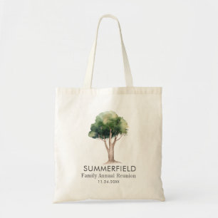 Bolso De Tela Reunión Familiar del Árbol de Acuarela Verano Reun