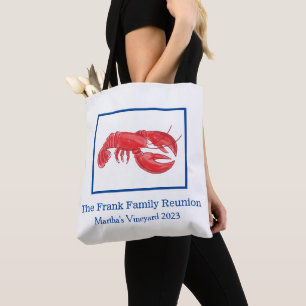 Bolso De Tela Reunión familiar personalizada de langosta roja