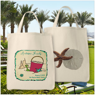Bolso De Tela Reunión familiar personalizada de Sand Castle Beac
