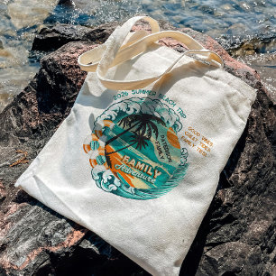 Bolso De Tela Reunión Familiar Personalizada de Viaje a la Playa