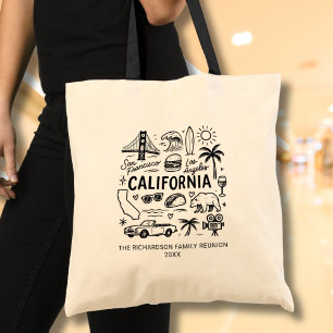 Bolso De Tela Reunión Familiar Viaje a California Personalizada