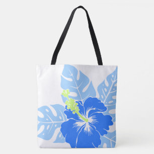 Bolso De Tela Reversible hawaiano BeachBag del hibisco de la