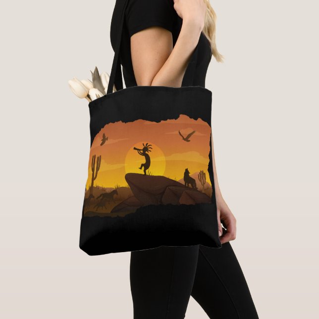 Bolso De Tela Reversible Native American Kokopelli Tote Bag (Detalle)