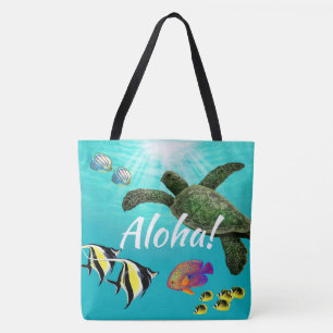 Bolso De Tela Reversible tortuga marina molokini