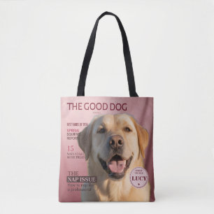 Bolso De Tela Revista de Fotos de Perro Personalizada Portada Mo