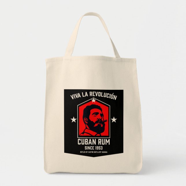 Bolso De Tela Revolución de bebedores de ron Cubano Libre (Frente)