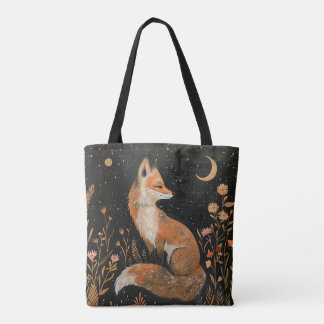 Bolso De Tela Rex Fox en Bosque a la Luz de la Luna