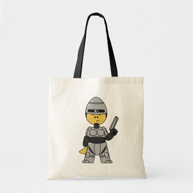 Bolso De Tela Rex Tirano Vestido Como Robocop. (Frente)