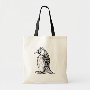 Bolso De Tela Rey pingüino artístico Zendoodle