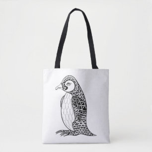 Bolso De Tela Rey pingüino artístico Zendoodle 2