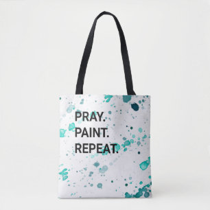 Bolso De Tela Rezar. Pintura. Repite.Tote