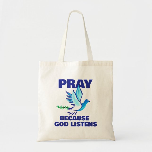 Bolso De Tela REZAR Porque Dios escucha (Frente)