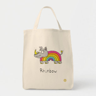 Bolso De Tela Rhino Rainbow Funny Kids