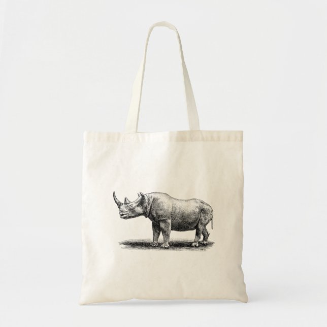 Bolso De Tela Rhinos del rinoceronte del ilustracion del (Frente)