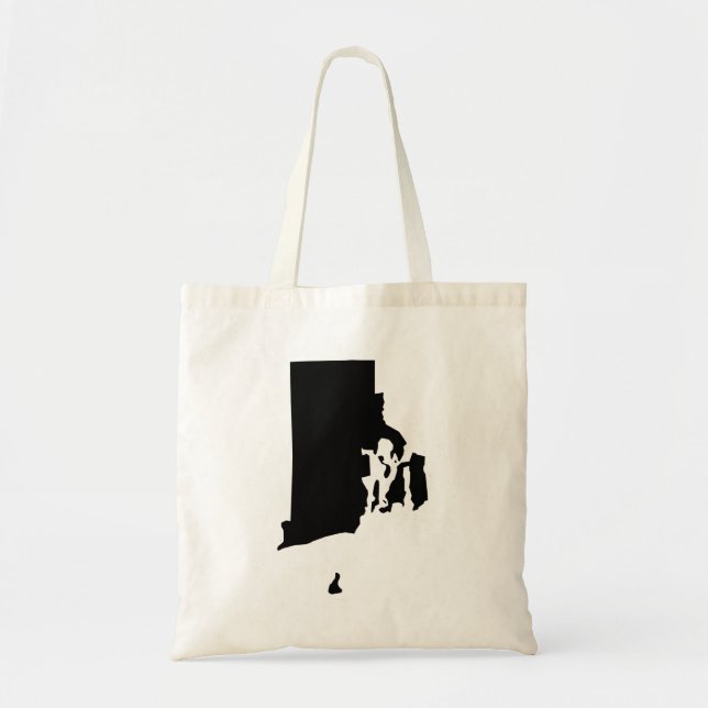 Bolso De Tela Rhode Island en Blanco y Negro (Frente)