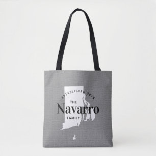 Bolso De Tela Rhode Island Family Monogram State Tote Bag