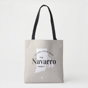 Bolso De Tela Rhode Island Family Monogram State Tote Bag