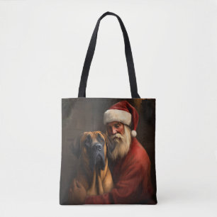 Bolso De Tela Rhodesian Ridgeback Santa Claus Navideño