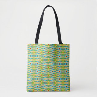 Bolso De Tela Rhombus Diamond Green Blue Geometrical 