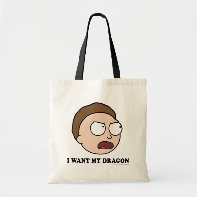 Bolso De Tela RICK AND MORTY™ | Quiero Mi Dragón (Frente)