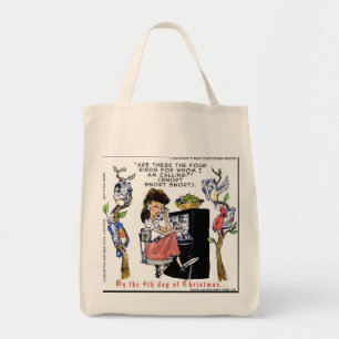 Bolso De Tela Rick London Ernestine Pájaros Cantores Navidad