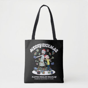 Bolso De Tela Rick y Morty Merry Rickmas Presents