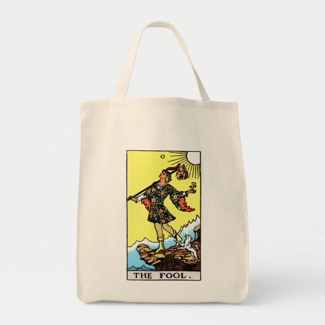 Bolso De Tela Rider Waite Tarot Mayor Arcana El Tonto (Frente)