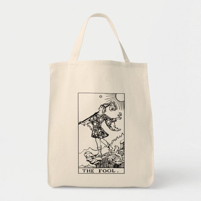 Bolso De Tela Rider Waite Tarot Mayor Arcana El Tonto (Frente)