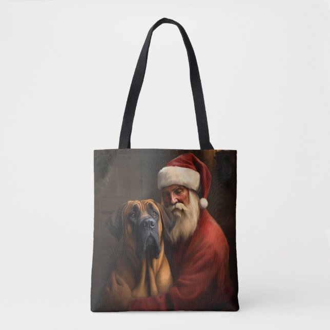 Bolso De Tela Ridgeback Santa Claus Navidades festivos (Anverso)
