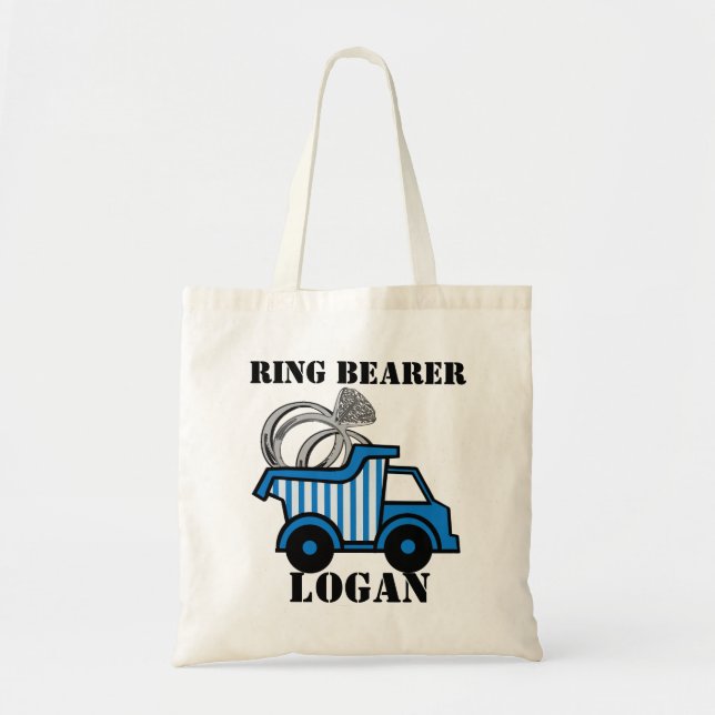 Bolso De Tela Ring Bearer Dump Truck Blue (Frente)