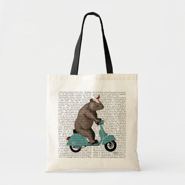 Bolso De Tela Rinoceronte en Moped (Frente)