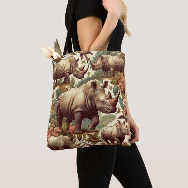 Bolso De Tela Rinoceronte inmaculado (Detalle)