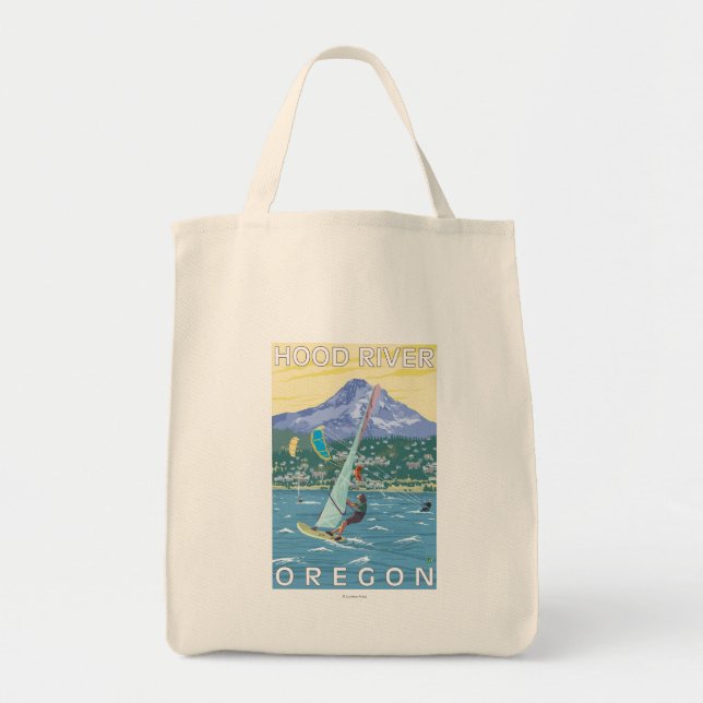 Bolso De Tela Río Hood, Surfistas ORWind y Kite Boarders (Frente)
