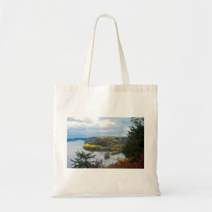Bolso De Tela Río Misisipi y bosques durante el otoño