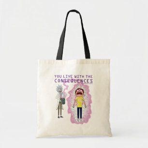 Bolso De Tela RIQUEZA Y MORTY™ Vives Con Las Consecuencias