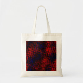 Bolso De Tela Riscos cruzados vermelho e azul