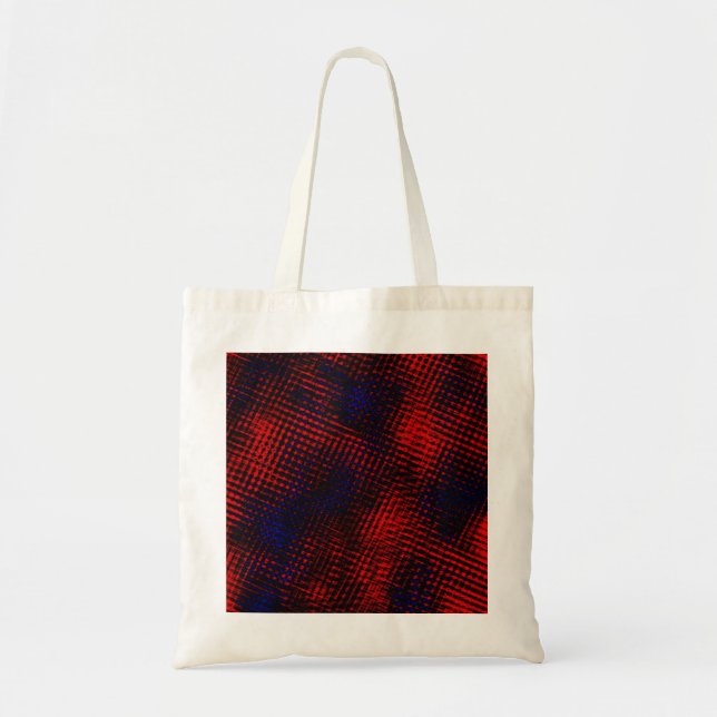 Bolso De Tela Riscos cruzados vermelho e azul (Frente)