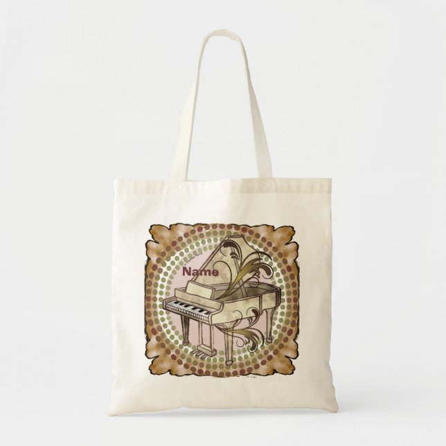 Bolso De Tela Ritmo de piano  (Frente)