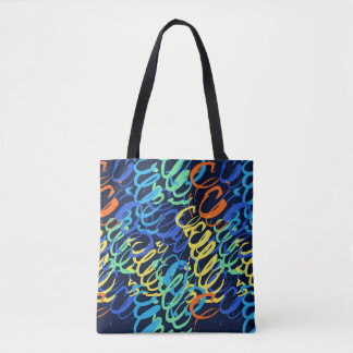 Bolso De Tela "Ritmo y Color" Abstracto Pintado a Mano