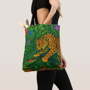 Bolso De Tela "Rivales de la Selva" - Retrato colorido sobre la 